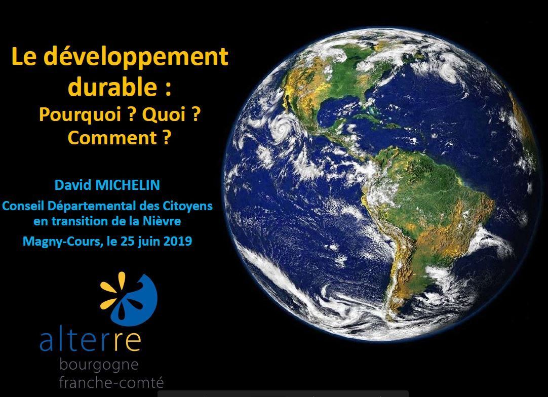 Intervention d'Alterre sur le développement durable pour le Département de la Nièvre