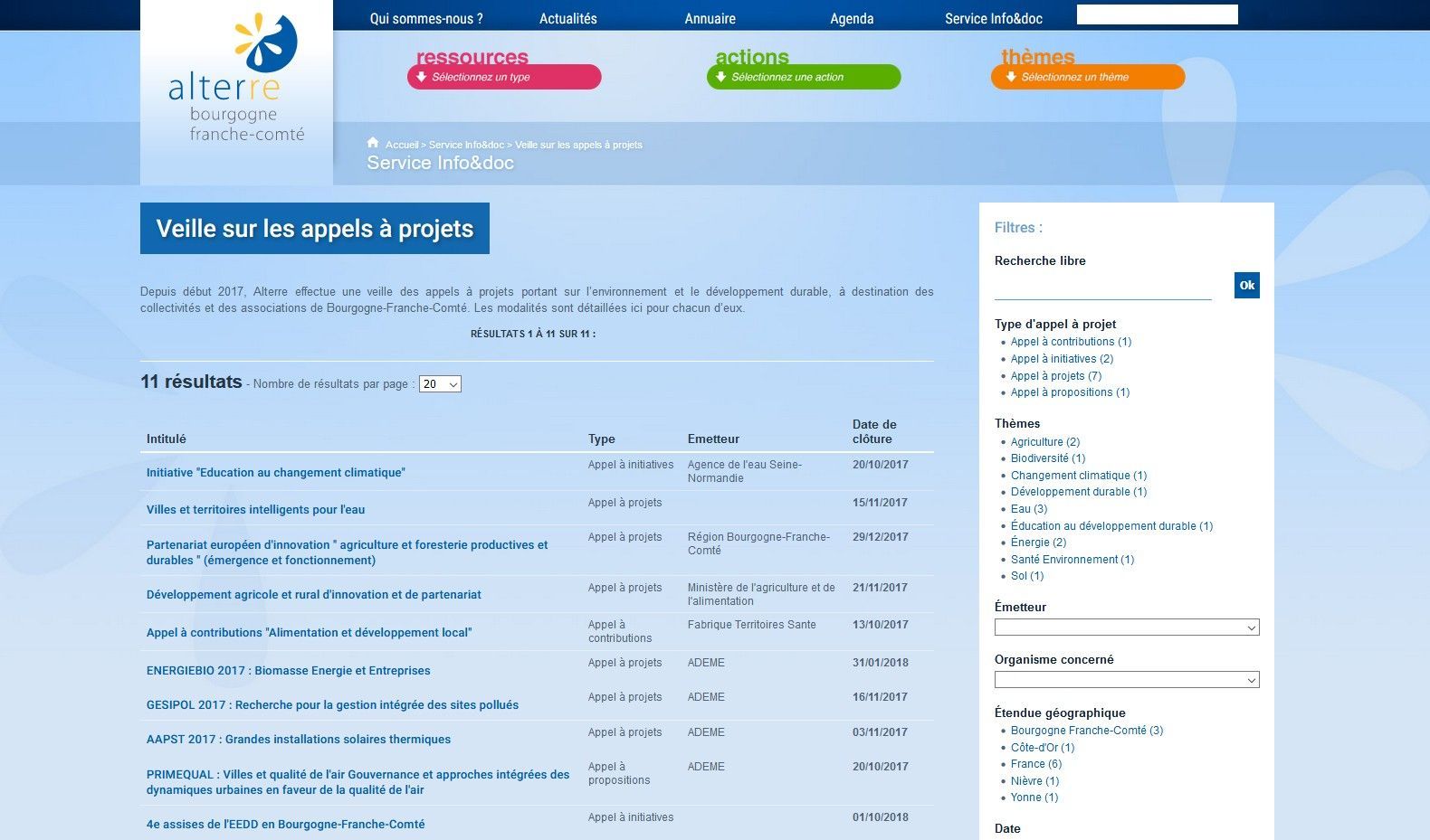 Alterre relaie les appels à projets Environnement et DD