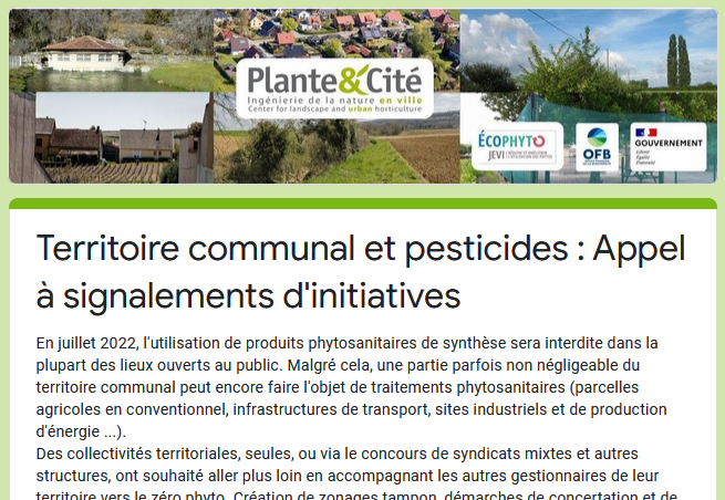 Plante & Cité lance un appel à signalement d'initiatives