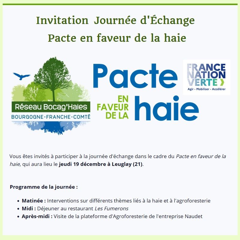📅 Journée d'échanges Pacte - Bocag'haies